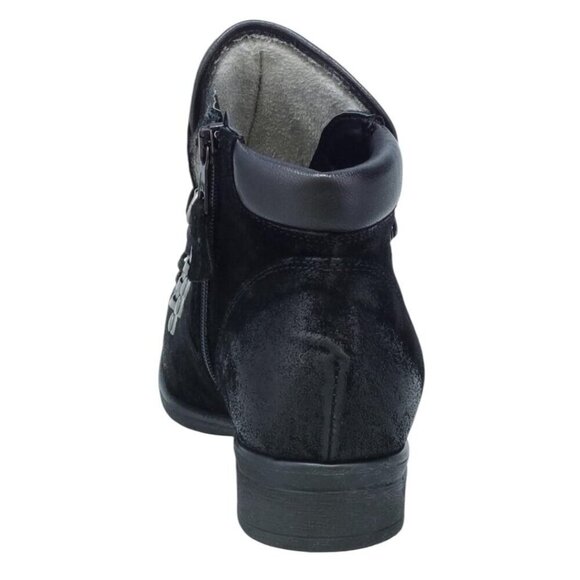 Miz Mooz Womens Black Leather Lace Up Steffy Ankle Bootie Sz 8.5 New - Picture 4 of 14